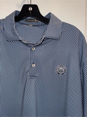 Peter Millar Summer Comfort L Blue Dots Farmington Country Club